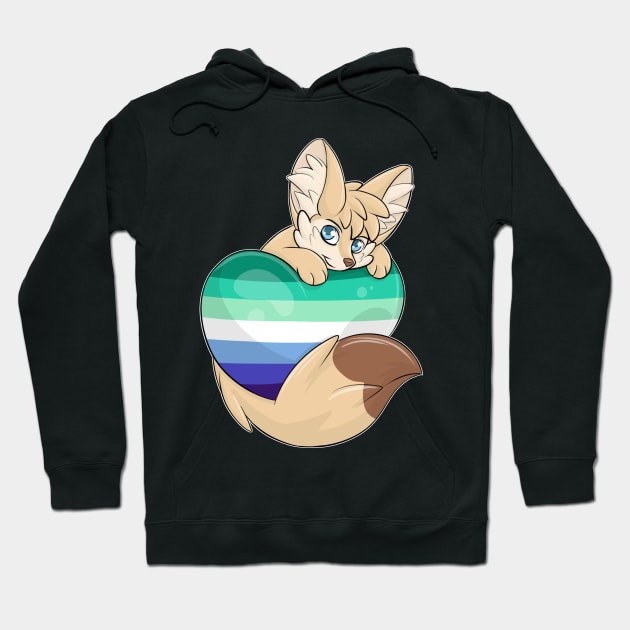 Gay-Flag with a Fennec Fox Hoodie by Fennekfuchs